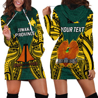 (Custom Personalised) Papua New Guinea Hoodie Dress Jiwaka Province Mix Coat Of Arms Polynesian Art - Wonder Print Shop