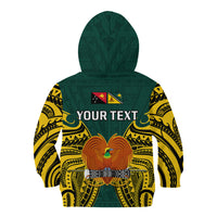 (Custom Personalised) Papua New Guinea Kid Hoodie Jiwaka Province Mix Coat Of Arms Polynesian Art - Wonder Print Shop