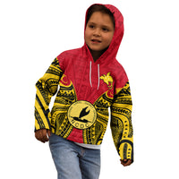 Papua New Guinea Kid Hoodie National Capital District Mix Coat Of Arms Polynesian Art - Wonder Print Shop