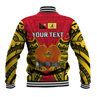 (Custom Personalised) Papua New Guinea Baseball Jacket National Capital District Mix Coat Of Arms Polynesian Art - Wonder Print Shop