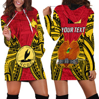 (Custom Personalised) Papua New Guinea Hoodie Dress National Capital District Mix Coat Of Arms Polynesian Art - Wonder Print Shop