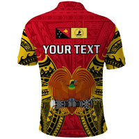 Custom Papua New Guinea Polo Shirt National Capital District Mix Coat Of Arms Polynesian Art - Wonder Print Shop