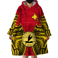 (Custom Personalised) Papua New Guinea Wearable Blanket Hoodie National Capital District Mix Coat Of Arms Polynesian Art - Wonder Print Shop
