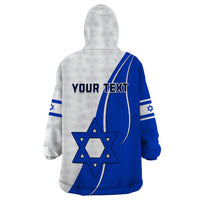(Custom Personalised) Israel Independence Day Wearable Blanket Hoodie Yom Haatzmaut Curvel Style - Wonder Print Shop