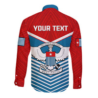 (Custom Personalised) West Papua Long Sleeve Button Shirt Coat Of Arms And Morning Star Flag - Wonder Print Shop