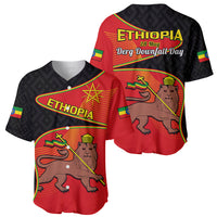Ethiopia Derg Downfall Day Baseball Jersey Ethiopian Lion of Judah - Wonder Print Shop