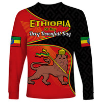 Ethiopia Derg Downfall Day Long Sleeve Shirt Ethiopian Lion of Judah - Wonder Print Shop
