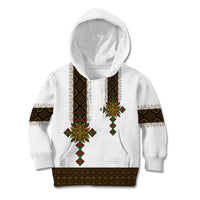 Ethiopia Kid Hoodie Ethiopian Tilet With African Pattern Ver.01 - Wonder Print Shop