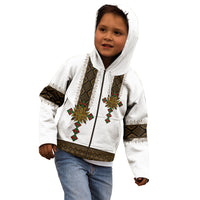 Ethiopia Kid Hoodie Ethiopian Tilet With African Pattern Ver.01 - Wonder Print Shop