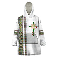 Ethiopia Wearable Blanket Hoodie Ethiopian Tilet With African Pattern Ver.02 - Wonder Print Shop