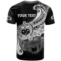 Custom Samoa T Shirt Ula Fala Kava Bowl Plumeria Polynesian Black - Wonder Print Shop