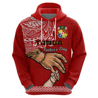 Tonga Fathers Day Hoodie Red Tongan Ngatu I Love You Dad - Wonder Print Shop