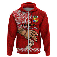 Custom Fathers Day Tonga Hoodie Red Tongan Ngatu I Love You Dad - Wonder Print Shop