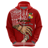 Custom Fathers Day Tonga Hoodie Red Tongan Ngatu I Love You Dad - Wonder Print Shop