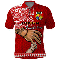 Custom Fathers Day Tonga Polo Shirt Red Tongan Ngatu I Love You Dad - Wonder Print Shop