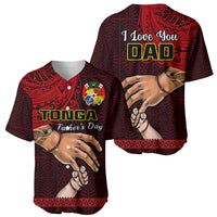 Tonga Fathers Day Baseball Jersey Black Tongan Ngatu I Love You Dad - Wonder Print Shop