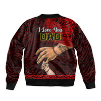Tonga Fathers Day Bomber Jacket Black Tongan Ngatu I Love You Dad - Wonder Print Shop