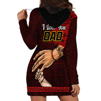 Tonga Fathers Day Hoodie Dress Black Tongan Ngatu I Love You Dad - Wonder Print Shop