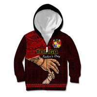 Tonga Fathers Day Kid Hoodie Black Tongan Ngatu I Love You Dad - Wonder Print Shop