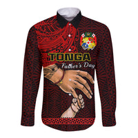 Tonga Fathers Day Long Sleeve Button Shirt Black Tongan Ngatu I Love You Dad - Wonder Print Shop