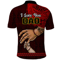 Fathers Day Tonga Polo Shirt Black Tongan Ngatu I Love You Dad - Wonder Print Shop