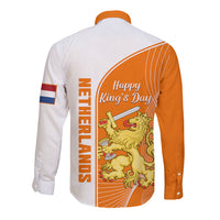 Netherlands Kings Day Long Sleeve Button Shirt Gelukkige Koningsdag Ver.01 - Wonder Print Shop