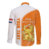 (Custom Personalised) Netherlands Kings Day Long Sleeve Button Shirt Gelukkige Koningsdag Ver.01 - Wonder Print Shop