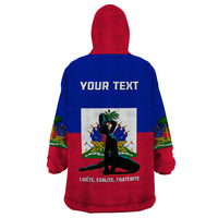 (Custom Personalised) Haiti Wearable Blanket Hoodie Negre Marron With Haitian Flag - Wonder Print Shop