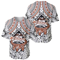 Fiji Tanoa Baseball Jersey Kava Bowl Fijian Tapa Brown Pattern - Wonder Print Shop
