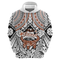 Fiji Tanoa Hoodie Kava Bowl Fijian Tapa Brown Pattern - Wonder Print Shop