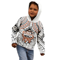 Fiji Tanoa Kid Hoodie Kava Bowl Fijian Tapa Brown Pattern - Wonder Print Shop