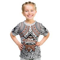 Fiji Tanoa Kid T Shirt Kava Bowl Fijian Tapa Brown Pattern - Wonder Print Shop