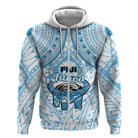 Fiji Tanoa Hoodie Kava Bowl Fijian Tapa Blue Pattern - Wonder Print Shop