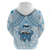Fiji Tanoa Hoodie Kava Bowl Fijian Tapa Blue Pattern - Wonder Print Shop