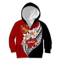 Tonga Kava Bowl Kid Hoodie Togan Kupesi Ngatu Pattern Black - Wonder Print Shop