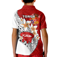 Tonga Kava Bowl Polo Shirt for Kid Togan Kupesi Ngatu Pattern White - Wonder Print Shop