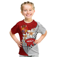 Tonga Kava Bowl Kid T Shirt Togan Kupesi Ngatu Pattern White - Wonder Print Shop