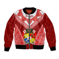Tonga Heilala Flowers Bomber Jacket Tongan Ngatu White Special Verison - Wonder Print Shop