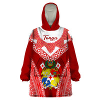 Tonga Heilala Flowers Wearable Blanket Hoodie Tongan Ngatu White Special Verison - Wonder Print Shop