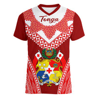 Tonga Heilala Flowers Women V Neck T Shirt Tongan Ngatu White Special Verison - Wonder Print Shop