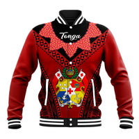 Tonga Heilala Flowers Baseball Jacket Tongan Ngatu Black Special Verison - Wonder Print Shop