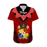 Tonga Heilala Flowers Hawaiian Shirt Tongan Ngatu Black Special Verison - Wonder Print Shop