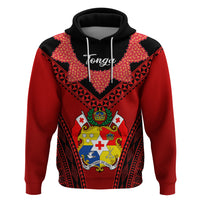 Tonga Heilala Flowers Hoodie Tongan Ngatu Black Special Verison - Wonder Print Shop