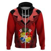 Tonga Heilala Flowers Hoodie Tongan Ngatu Black Special Verison - Wonder Print Shop