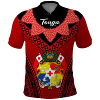 Tonga Heilala Flowers Polo Shirt Tongan Ngatu Black Special Verison - Wonder Print Shop