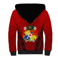 Tonga Heilala Flowers Sherpa Hoodie Tongan Ngatu Black Special Verison - Wonder Print Shop