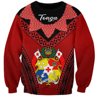 Tonga Heilala Flowers Sweatshirt Tongan Ngatu Black Special Verison - Wonder Print Shop