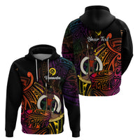 Custom Vanuatu Hoodie Kava Bowl Mix Polynesian Gradient Style - Wonder Print Shop