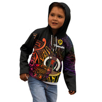 (Custom Personalised) Vanuatu Kid Hoodie Kava Bowl Mix Polynesian Gradient Style - Wonder Print Shop