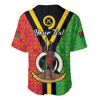 (Custom Personalised) Vanuatu Baseball Jersey Kava Bowl Mix Sand Drawing Flag Style - Wonder Print Shop